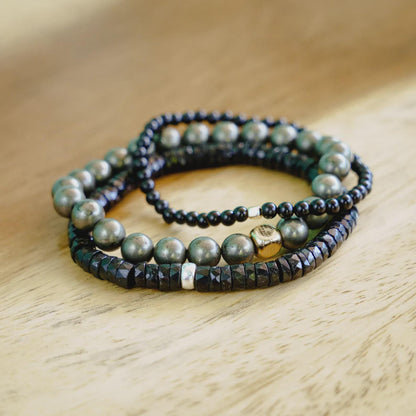 Black Tourmaline Bracelet 4mm [EBBP1014] | Genuine Black Tourmaline | Energy Bracelet 4mm | Strength Protection Stamina