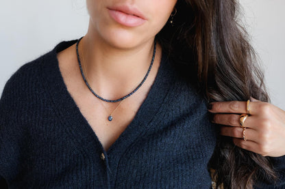 Blue Sapphire Beaded Necklace