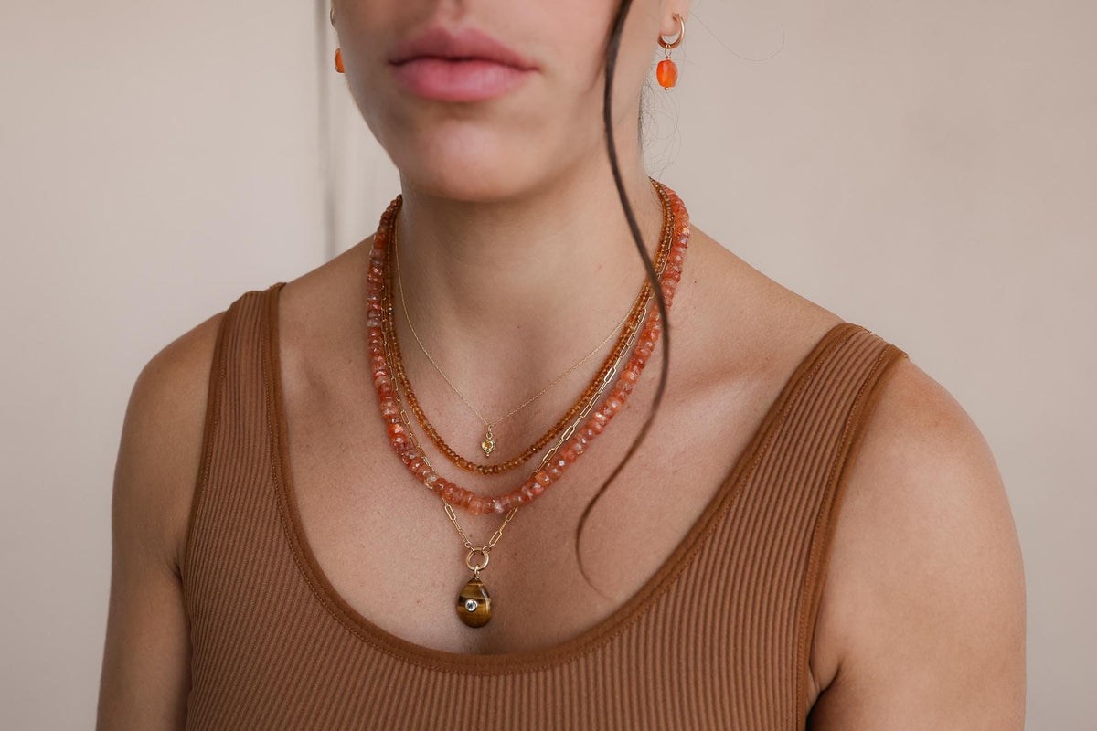 Golden Muse – Sunstone Necklace, AAA+ Sunstone Necklace, [ENSP1113] Sunstone and gold filled jewelry, Healing sunstone, sunstone statement