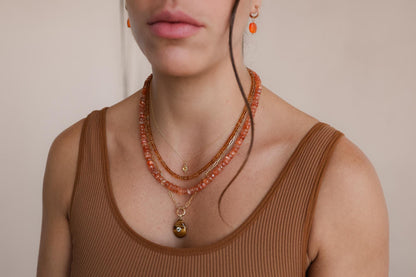 Golden Muse – Sunstone Necklace, AAA+ Sunstone Necklace, [ENSP1113] Sunstone and gold filled jewelry, Healing sunstone, sunstone statement
