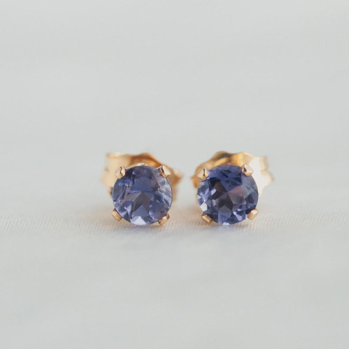 4mm Gemstone Stud Earrings 14K Gold Filled
