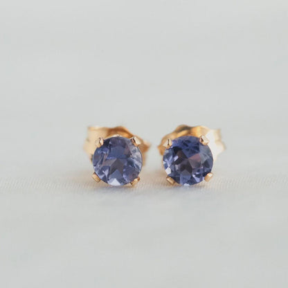 4mm Gemstone Stud Earrings 14K Gold Filled