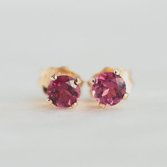 14K gold-filled gemstone stud earrings with 4mm colorful stones, elegant and versatile jewelry from Earthly Abundance.