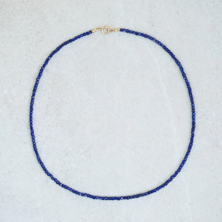 Lapis lazuli cube necklace - Earthly Abundance
