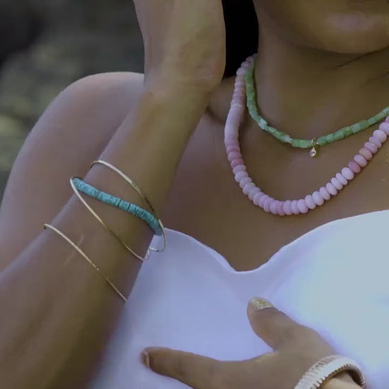 Peruvian opal necklace | Faceted Peruvian opal Necklace | [ENPP1401] Candy opal necklace | green opal necklace | green opal necklace
