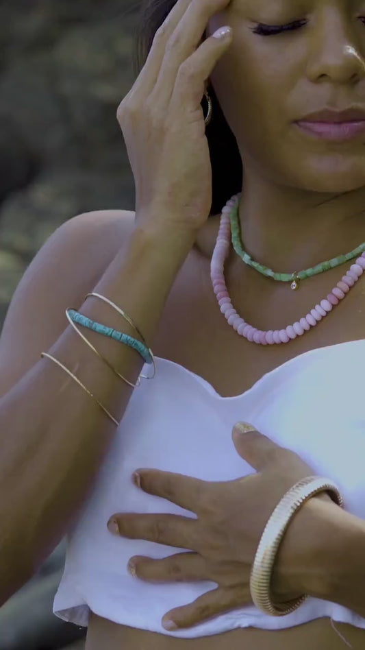 Peruvian opal necklace | Faceted Peruvian opal Necklace | [ENPP1401] Candy opal necklace | green opal necklace | green opal necklace