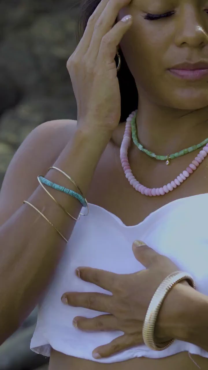 Peruvian opal necklace | Faceted Peruvian opal Necklace | [ENPP1401] Candy opal necklace | green opal necklace | green opal necklace