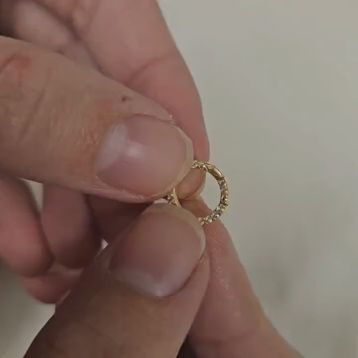 Charm holder - 3 microns gold vermeil, white topaz CB