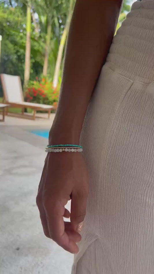 ADJUSTABLE Gold Filled Beaded Ball Bracelet, 2mm, 3mm, 4mm, 5mm, [EBGP1124] 14k Yellow Gold Filled Jewelry, Stacking Stretch Bracelets