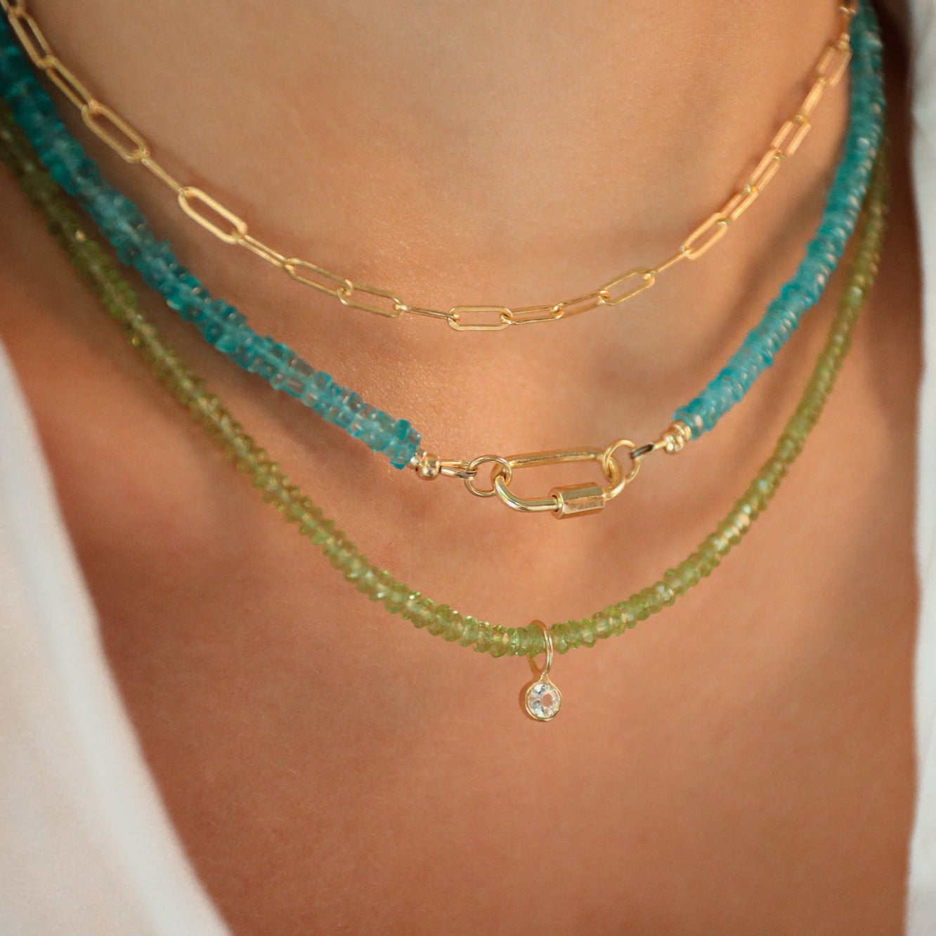 Apatite Carabiner Necklace