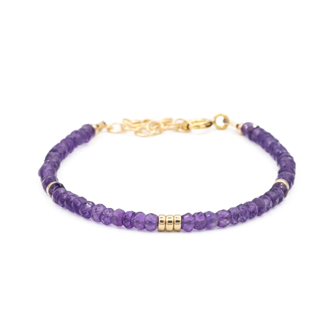 Amethyst Bracelet gold accents