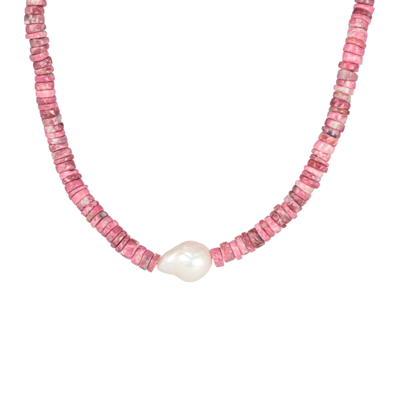 Thulite pearl choker