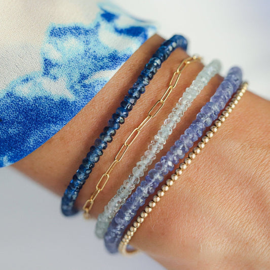 Faceted kyanite bracelet