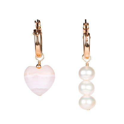 Mango Calcite Pearl Hoops