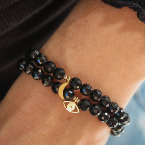 Faceted Black Tourmaline bracelet