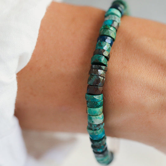 Chrysocolla heishi bracelet