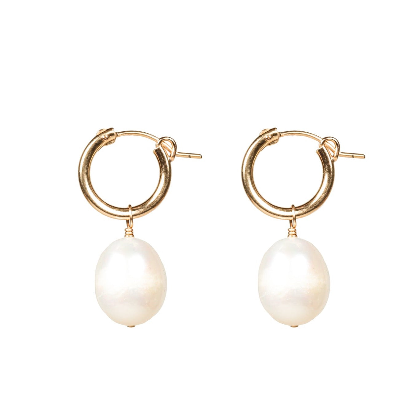 Large pearl hoops