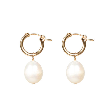 Large pearl hoops