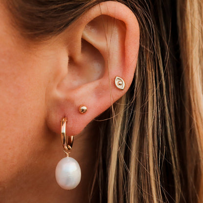 Large pearl hoops