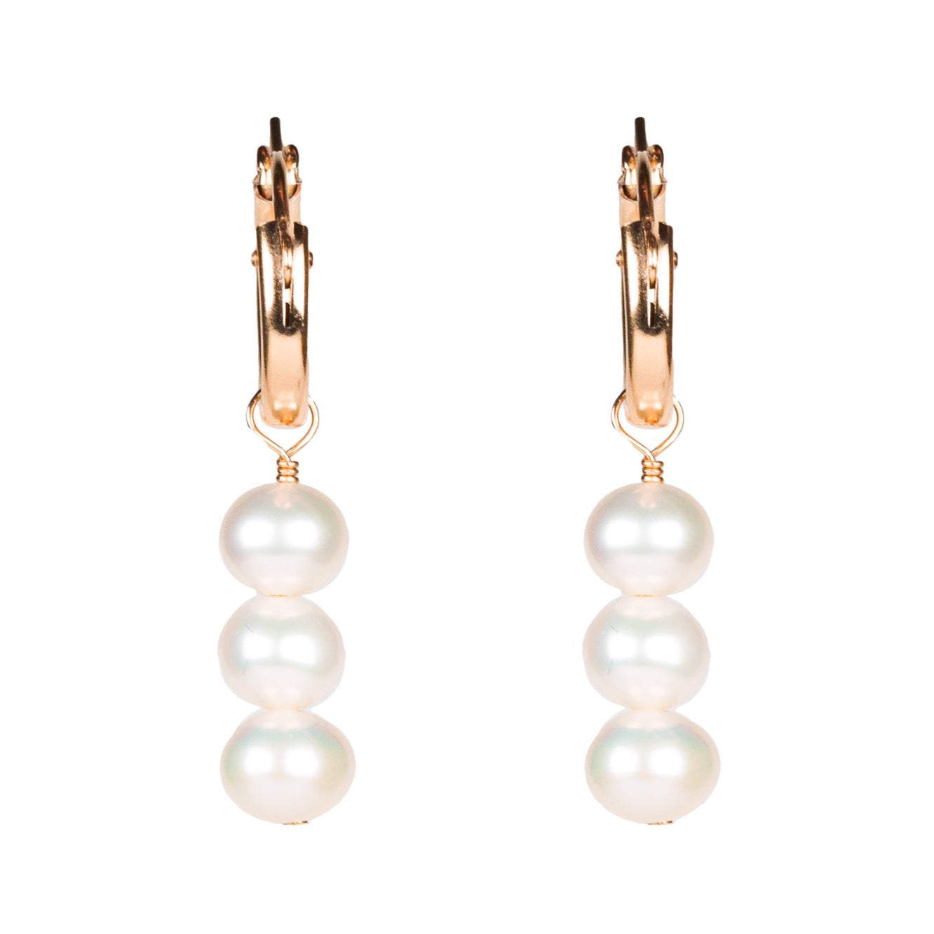 Freshwater pearl hoops