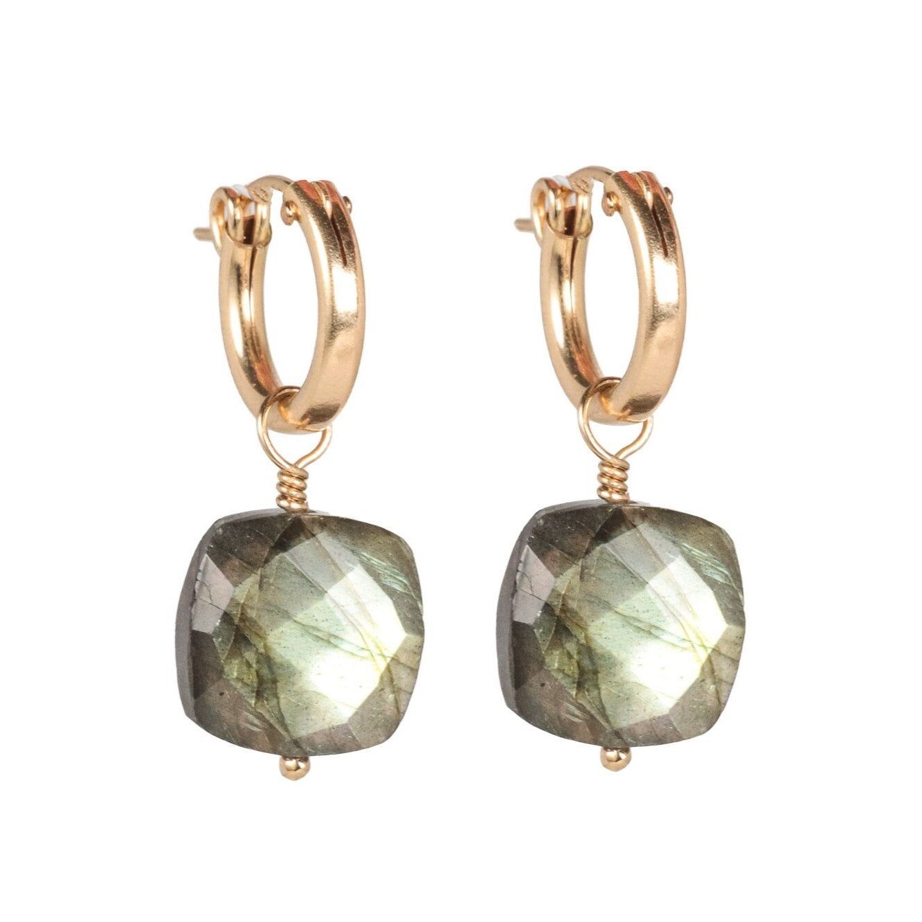Labradorite hoop earrings