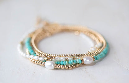 Adjustable Gold Filled Beaded Ball Bracelet