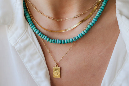 Rectangle gold necklace