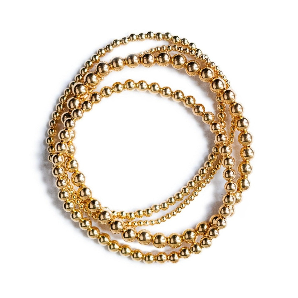 Gold Filled Beads, 7 mm, Stretch Bracelet