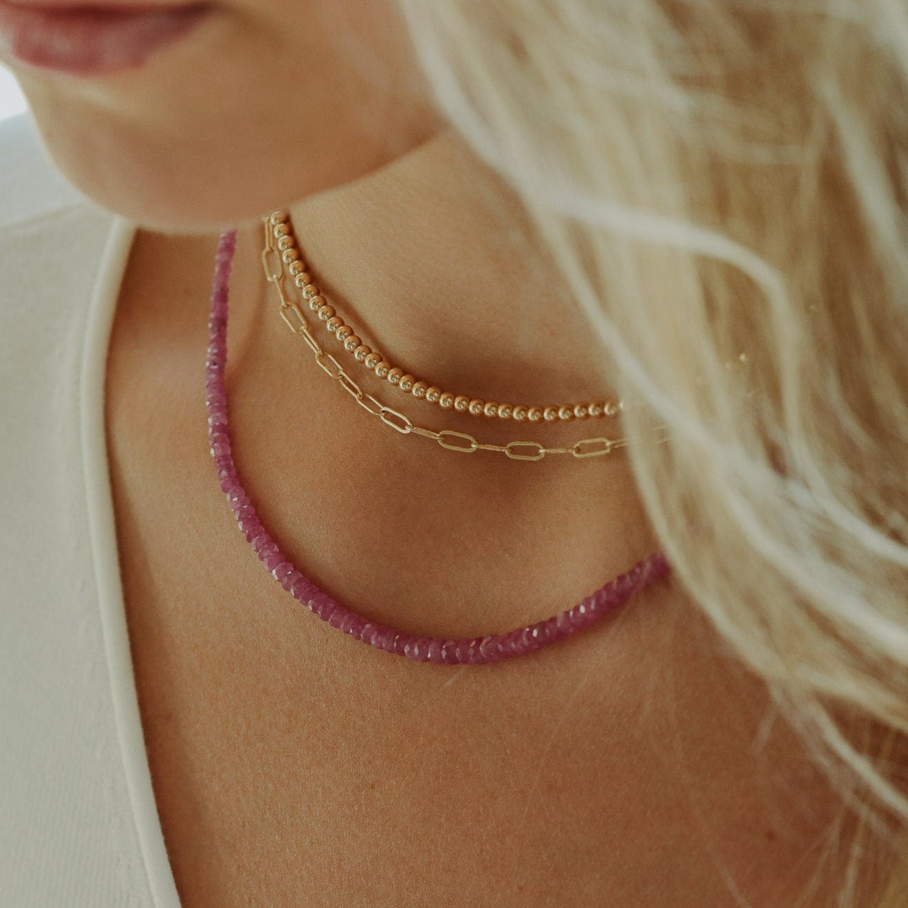Pink Sapphire Necklace