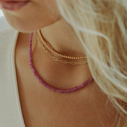 Pink Sapphire Necklace
