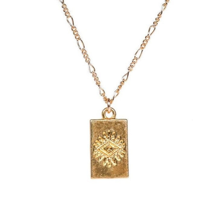 Rectangle gold necklace