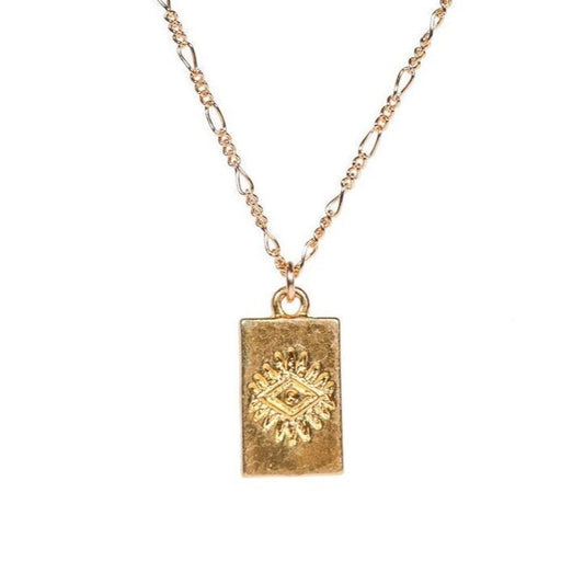 Rectangle gold necklace