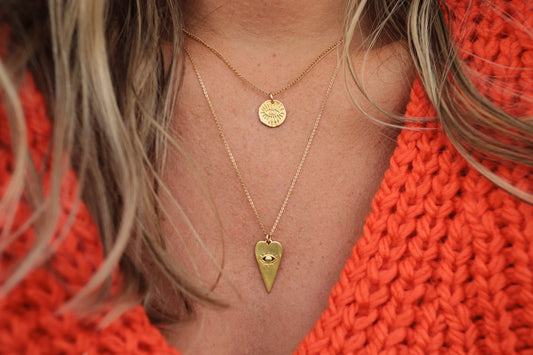 Evil eye heart necklace