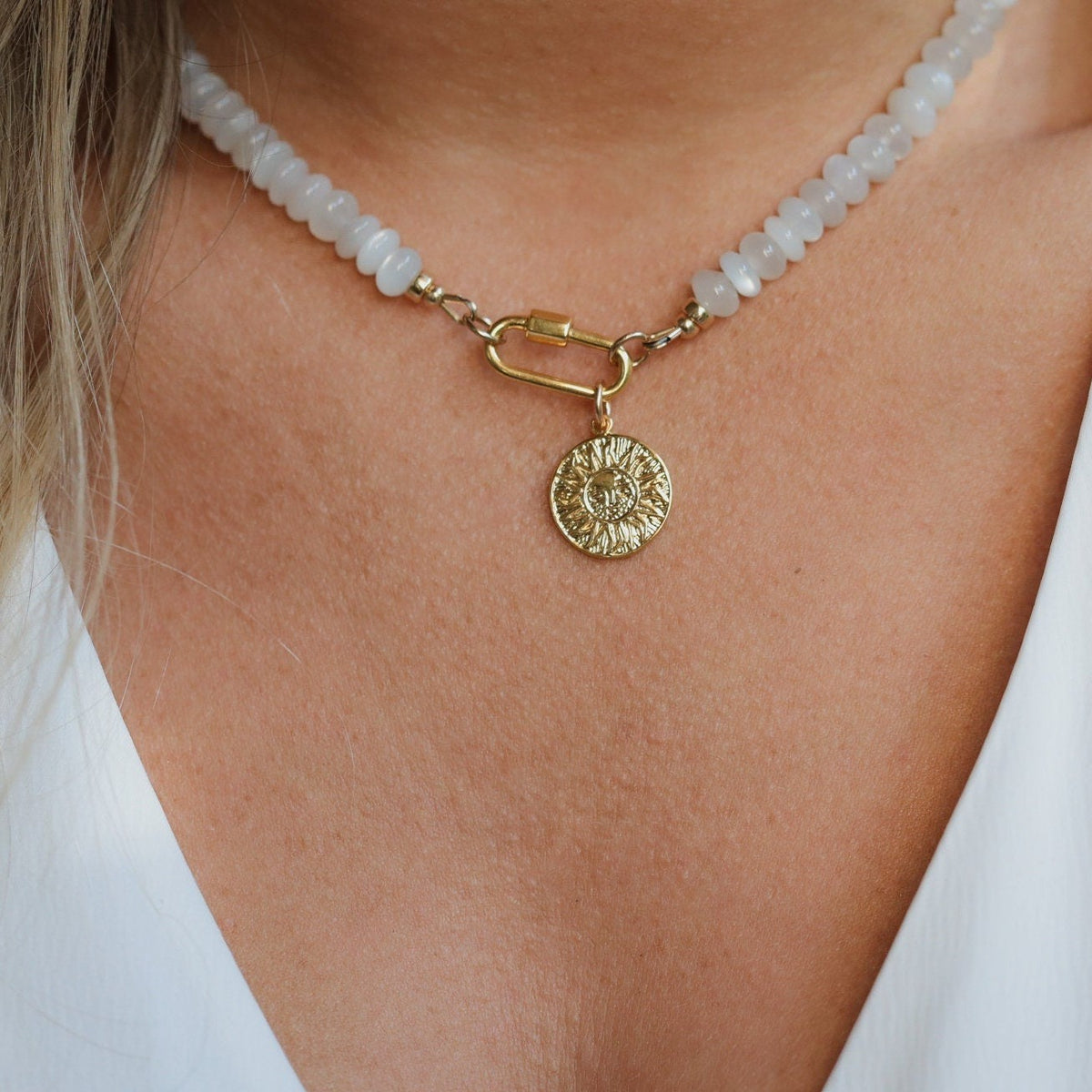 Moonstone sun necklace discount
