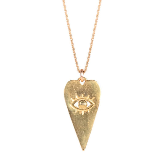 Evil eye heart necklace