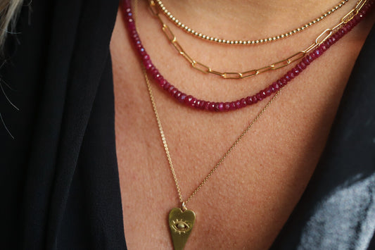 Evil eye heart necklace