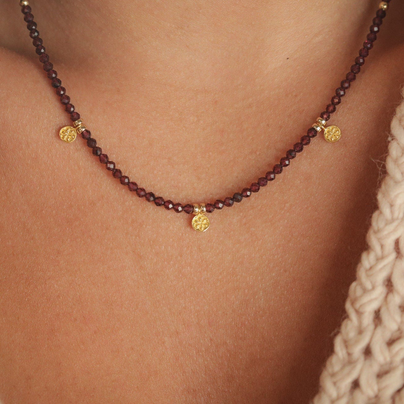 Daisy Garnet Necklace