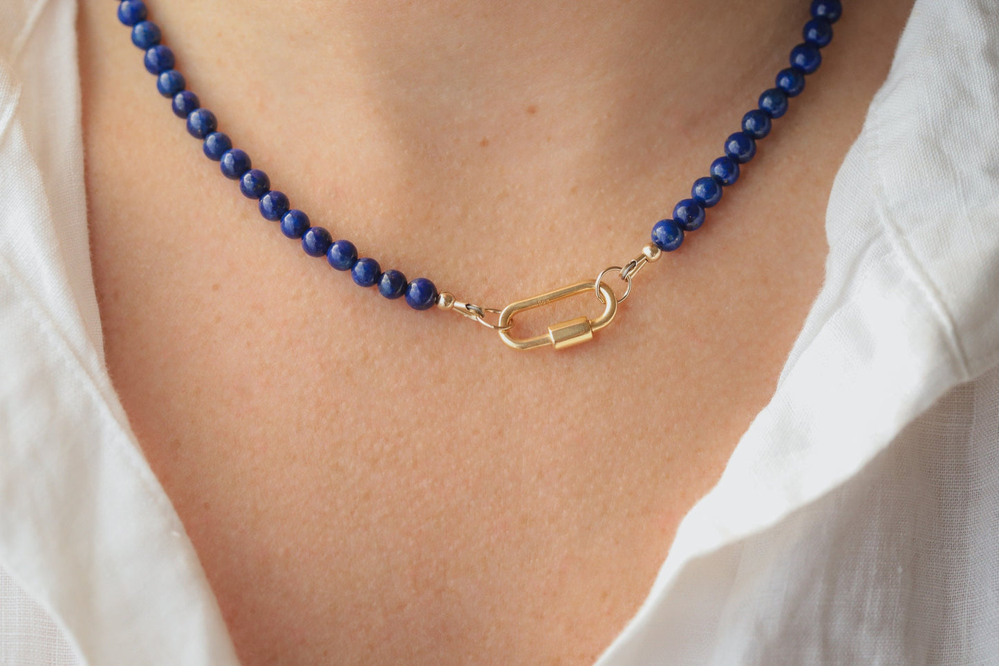 Lapis lazuli carabiner
