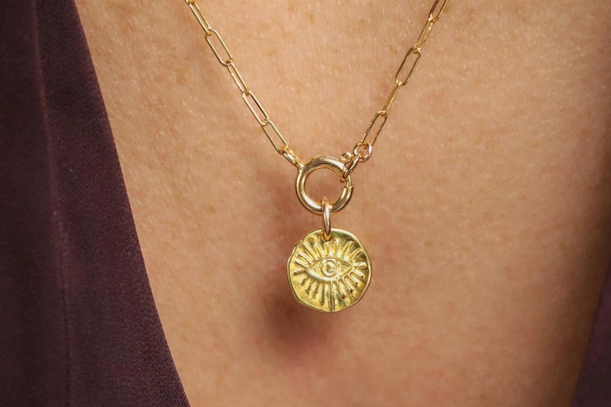 Backwards paperclip necklace