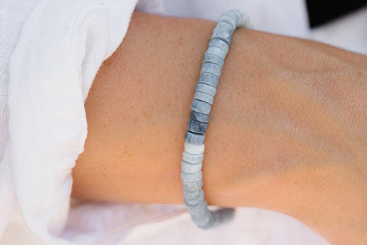 Blue Opal heishi Bracelet