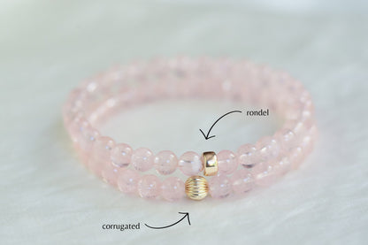 AAAA+ transparent Morganite | Pink Morganite jewelry | Beaded morganite bracelet | Morganite Crystal Gemstone 6mm | Love Bracelet