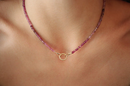 Charm holder - 3 microns gold vermeil, white topaz