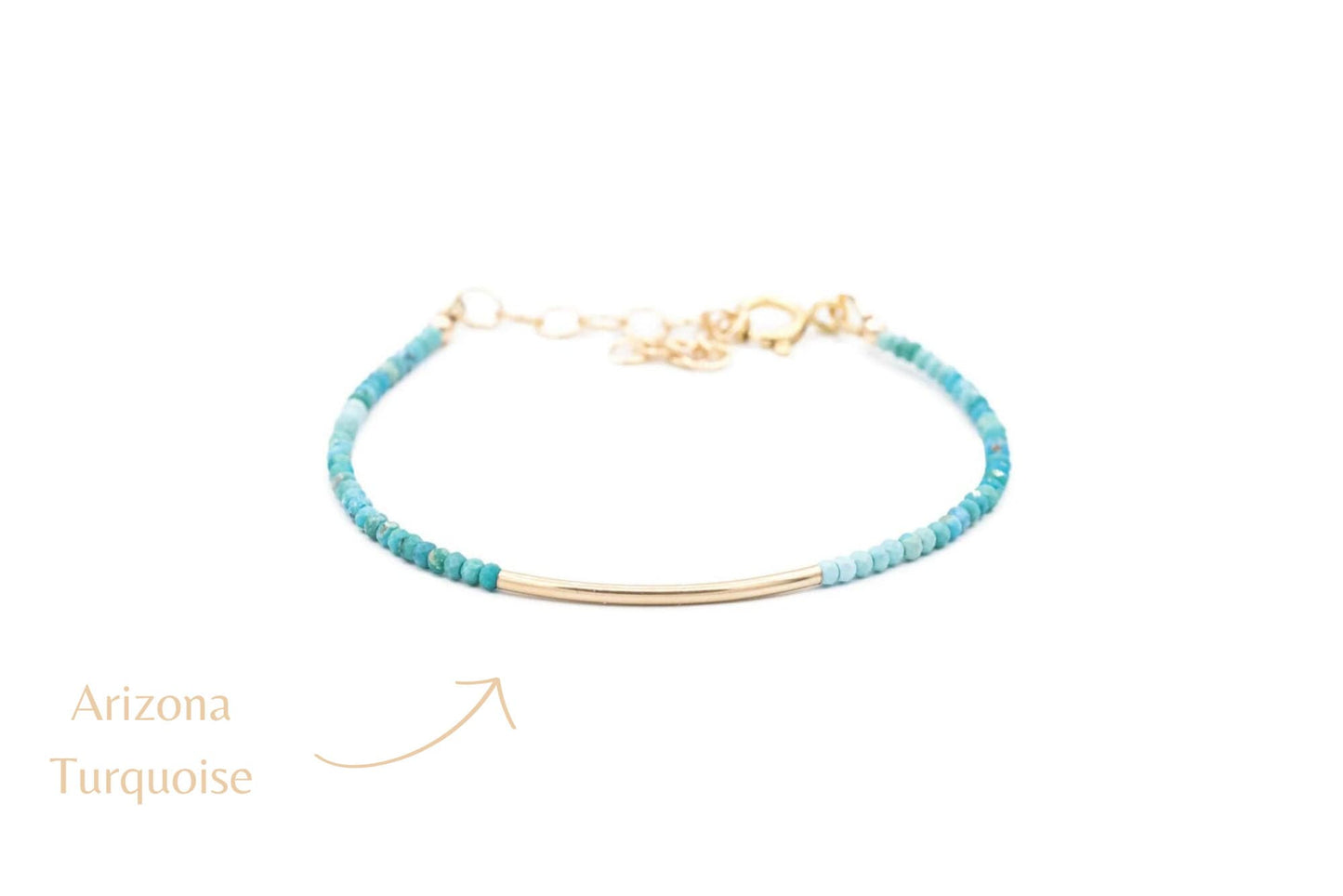 Mini Tourmaline gold bar bracelet