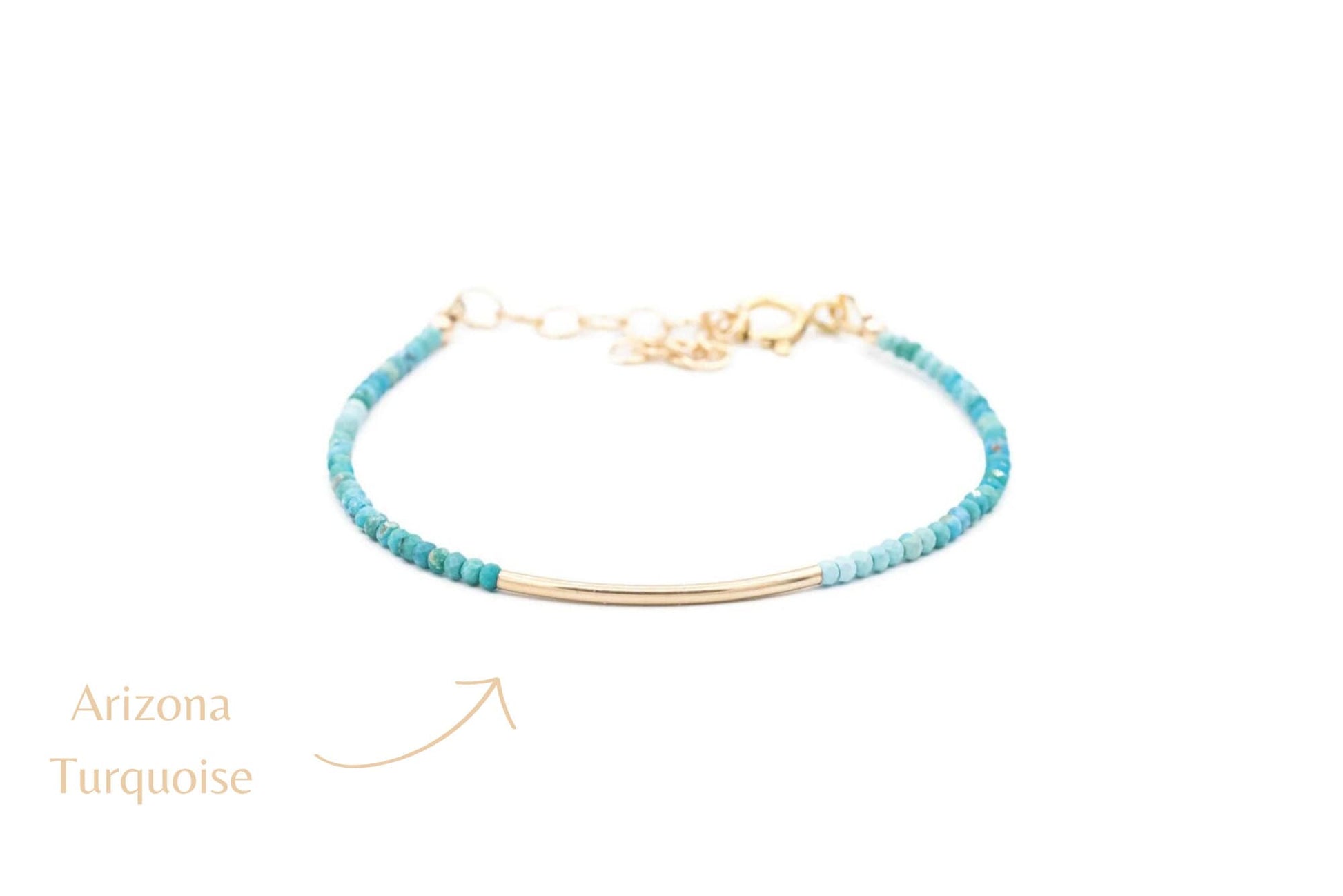 Mini Tourmaline gold bar bracelet