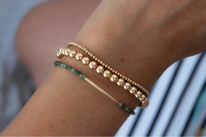 Mini Tourmaline gold bar bracelet