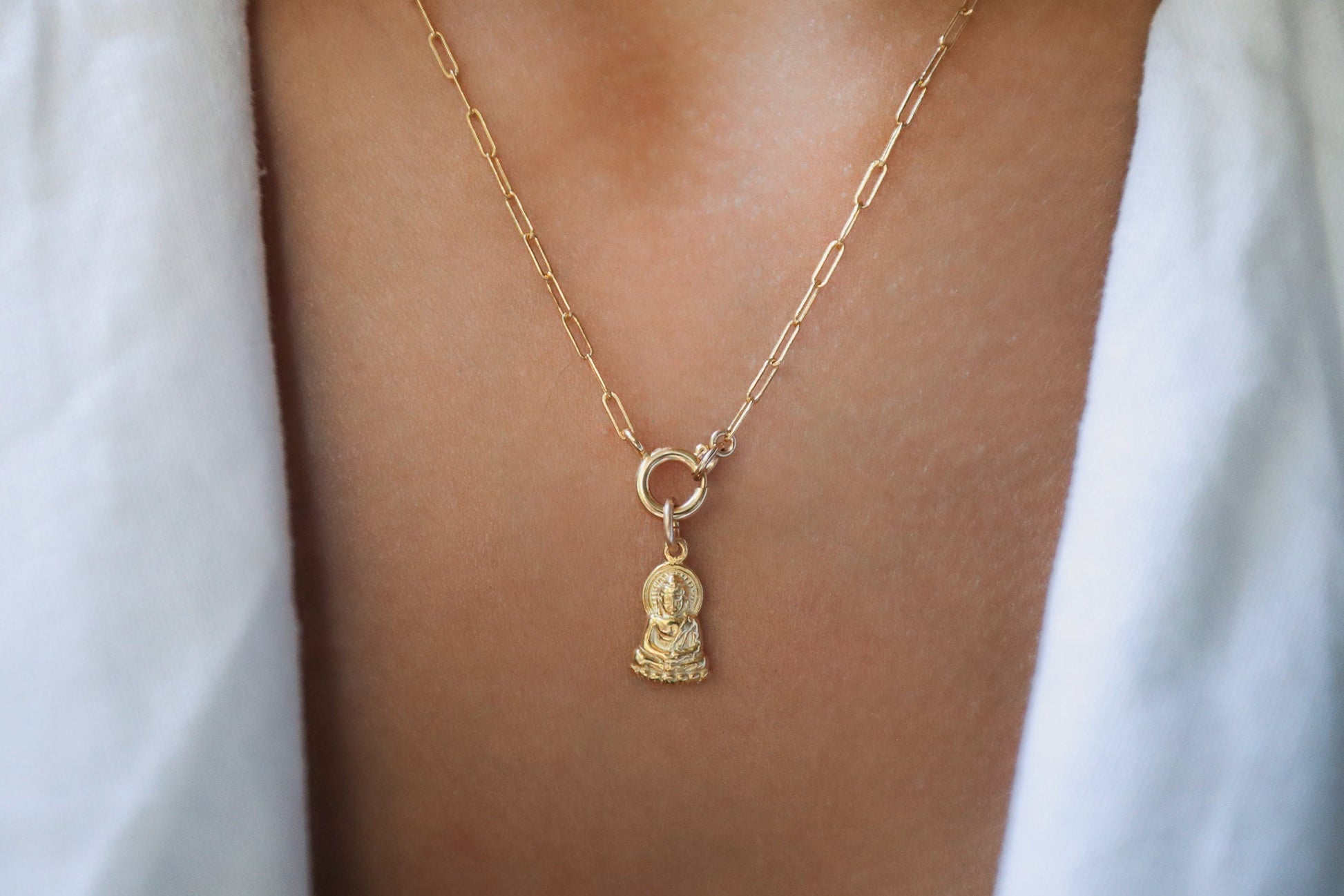 Backwards paperclip necklace
