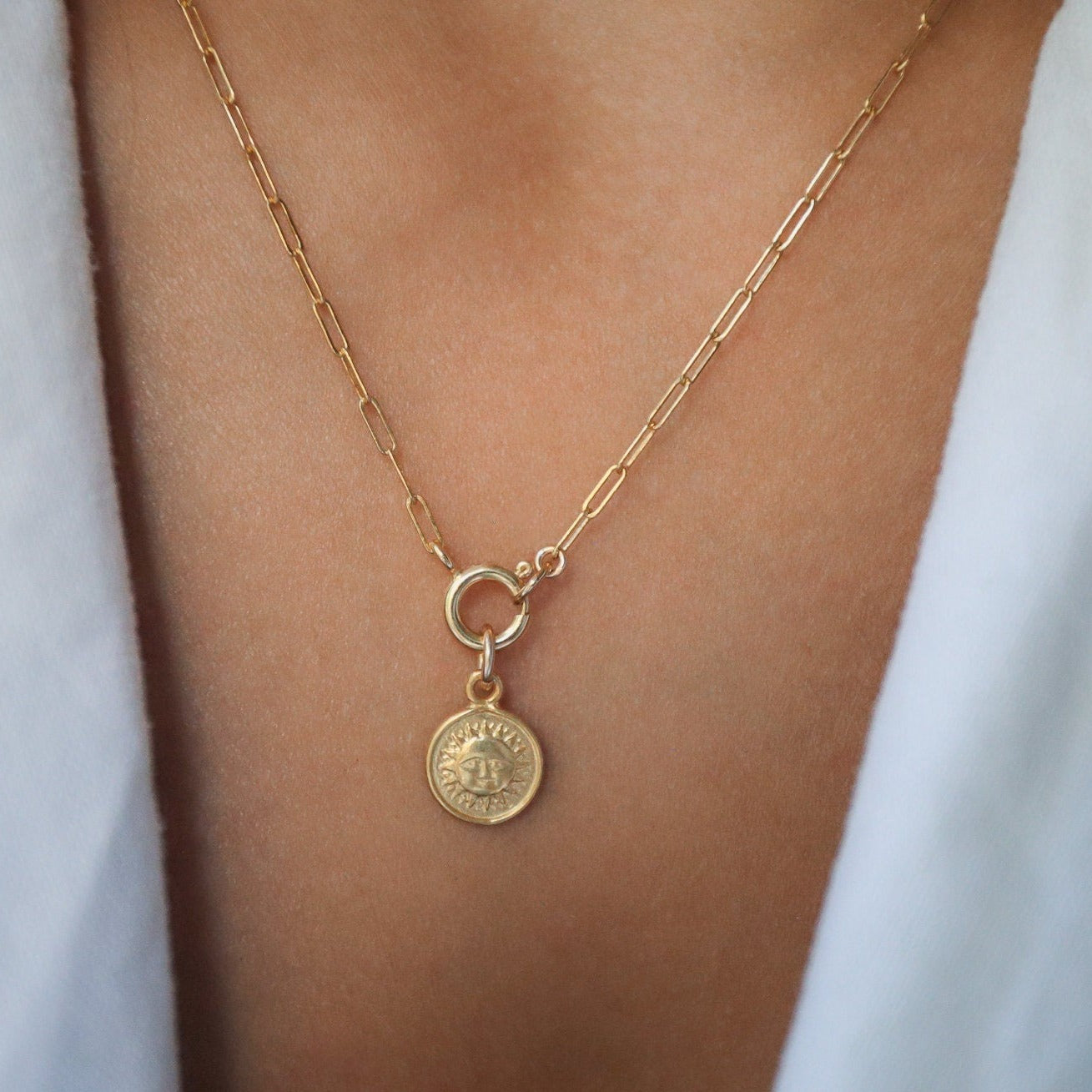 Backwards paperclip necklace
