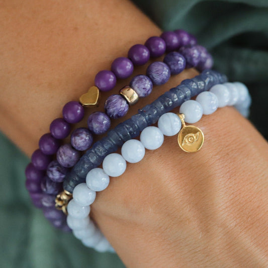 Blue Lace Agate Bracelet 6mm