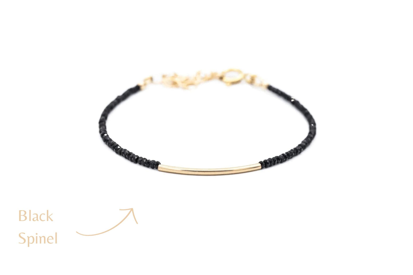 Mini Tourmaline gold bar bracelet