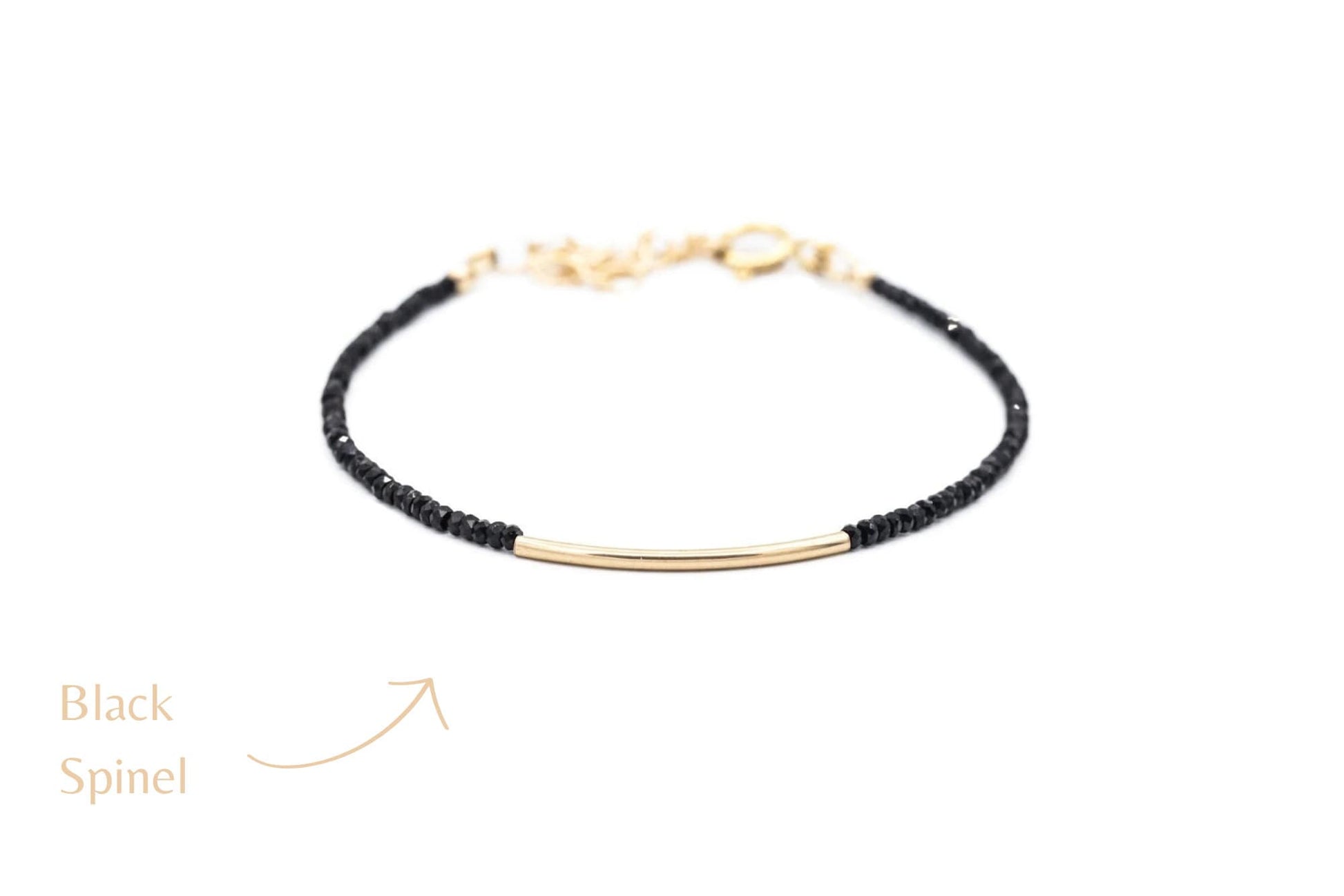 Mini Tourmaline gold bar bracelet
